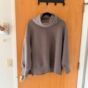 Varley Taupe Cowl Neck Sweater